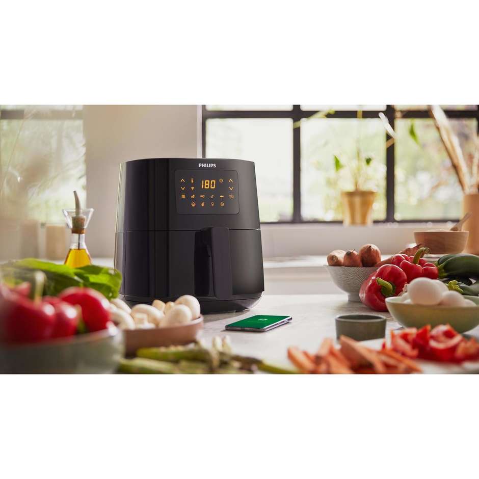 Philips Series 5000 Connected HD9255/60 Friggitrice ad Aria Smart Wi-Fi 4,1 L 1400 W Rapid Air Nero e Grigio