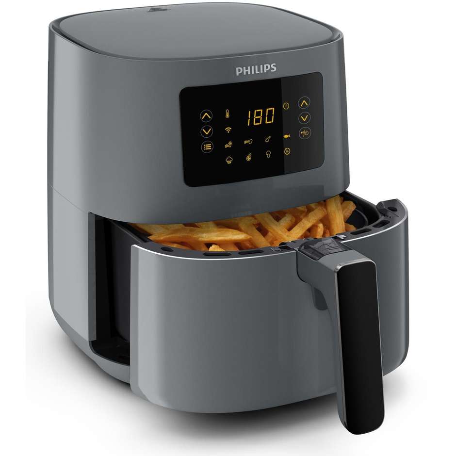 Philips Series 5000 Connected HD9255/60 Friggitrice ad Aria Smart Wi-Fi 4,1 L 1400 W Rapid Air Nero e Grigio