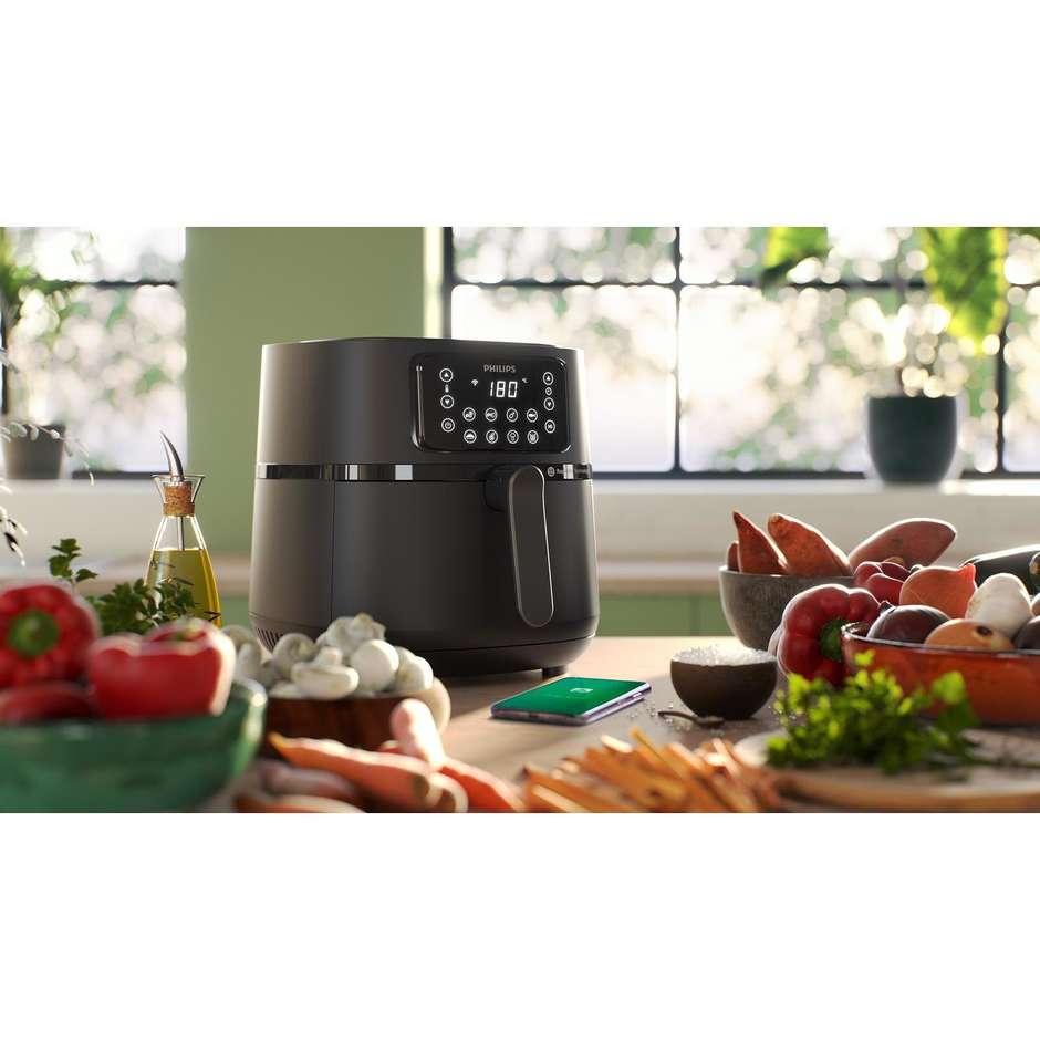Philips Series 5000 XXL Connected HD9285/93 Friggitrice ad Aria Wi-Fi 7,2 L 2000 W con Teglia da Forno Nero