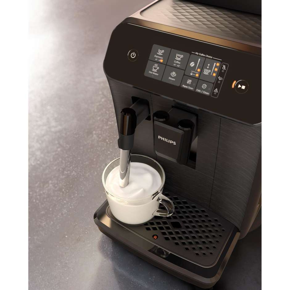Philips Series 800 EP0820/00 Macchina da Caffè Automatica con Macine in Ceramica e Pannarello Nero Opaco