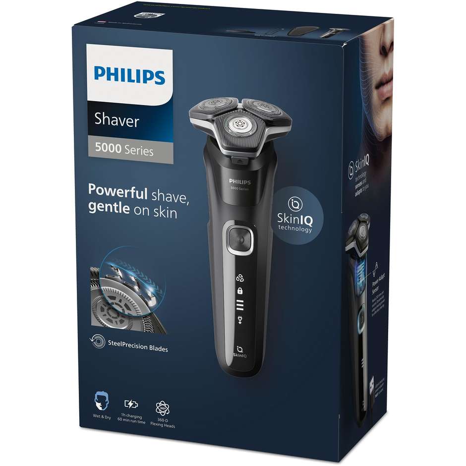 Philips Shaver Serie 5000 S5898/35 Rasoio Elettrico Wet & Dry con Quick Clean Pod e Custodia