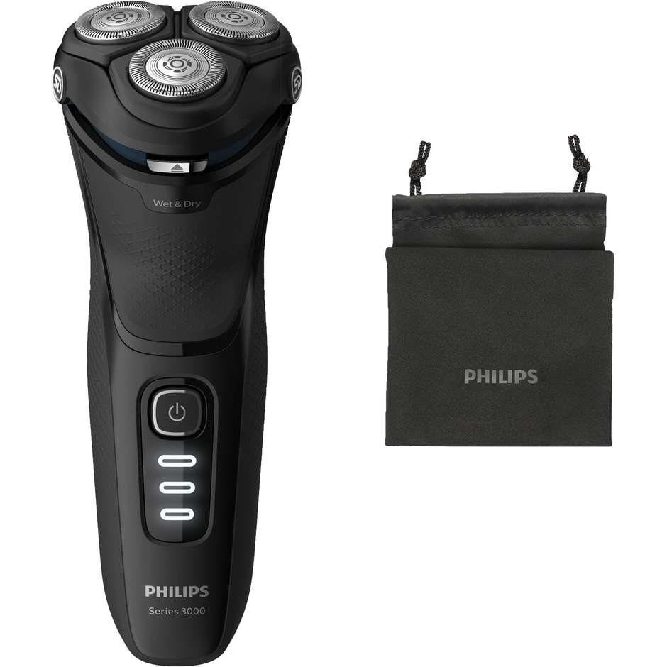 Philips Shaver Series 3000 S3233/52 rasoio rotativo Wet & Dry, fino a 60 minuti