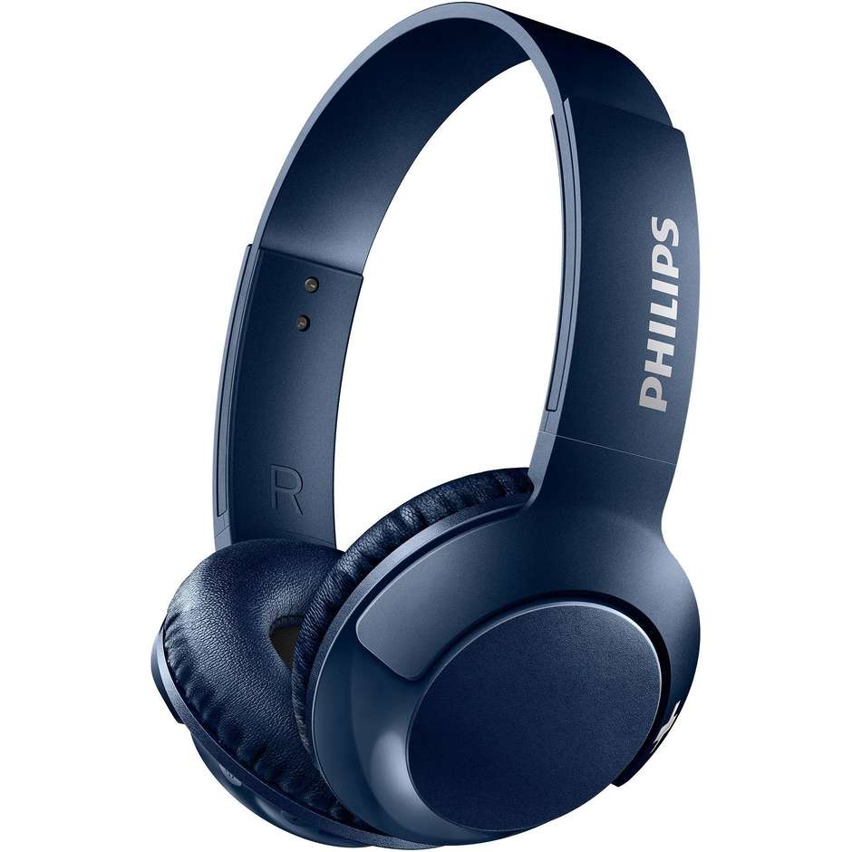 Philips SHB3075 BASS+ Cuffie Sovrauricolari Wireless con microfono Autonomia 12 ore colore Blu