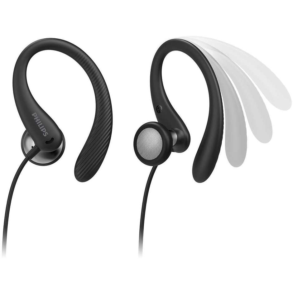 Philips TAA1105BK/00 Cuffie con Filo per Fitness e Sport Supporti per l'orecchio Flessibili Colore Nero