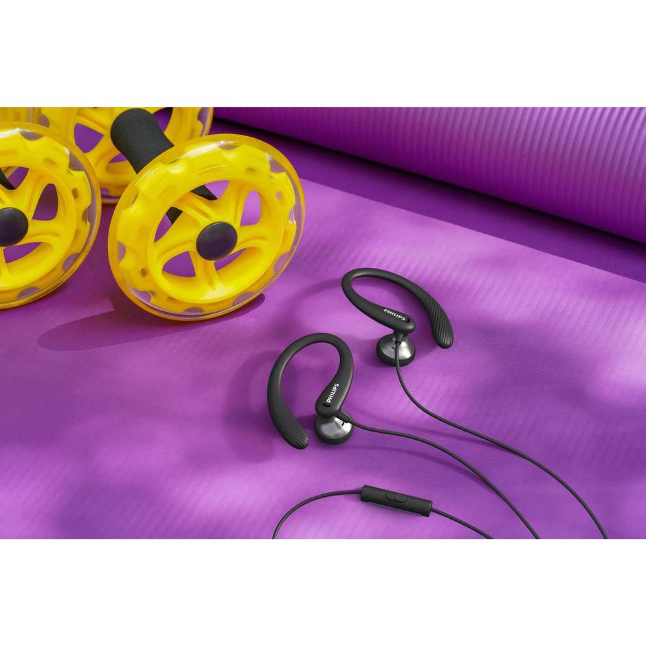 Philips TAA1105BK/00 Cuffie con Filo per Fitness e Sport Supporti per l'orecchio Flessibili Colore Nero