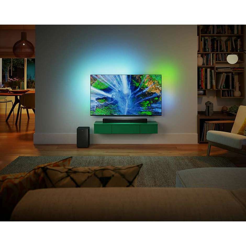 PHILIPS TAB5309/10 Soundbar TV Stereo 2.1 con Subwoofer per Home Cinema DTS Colore Grey
