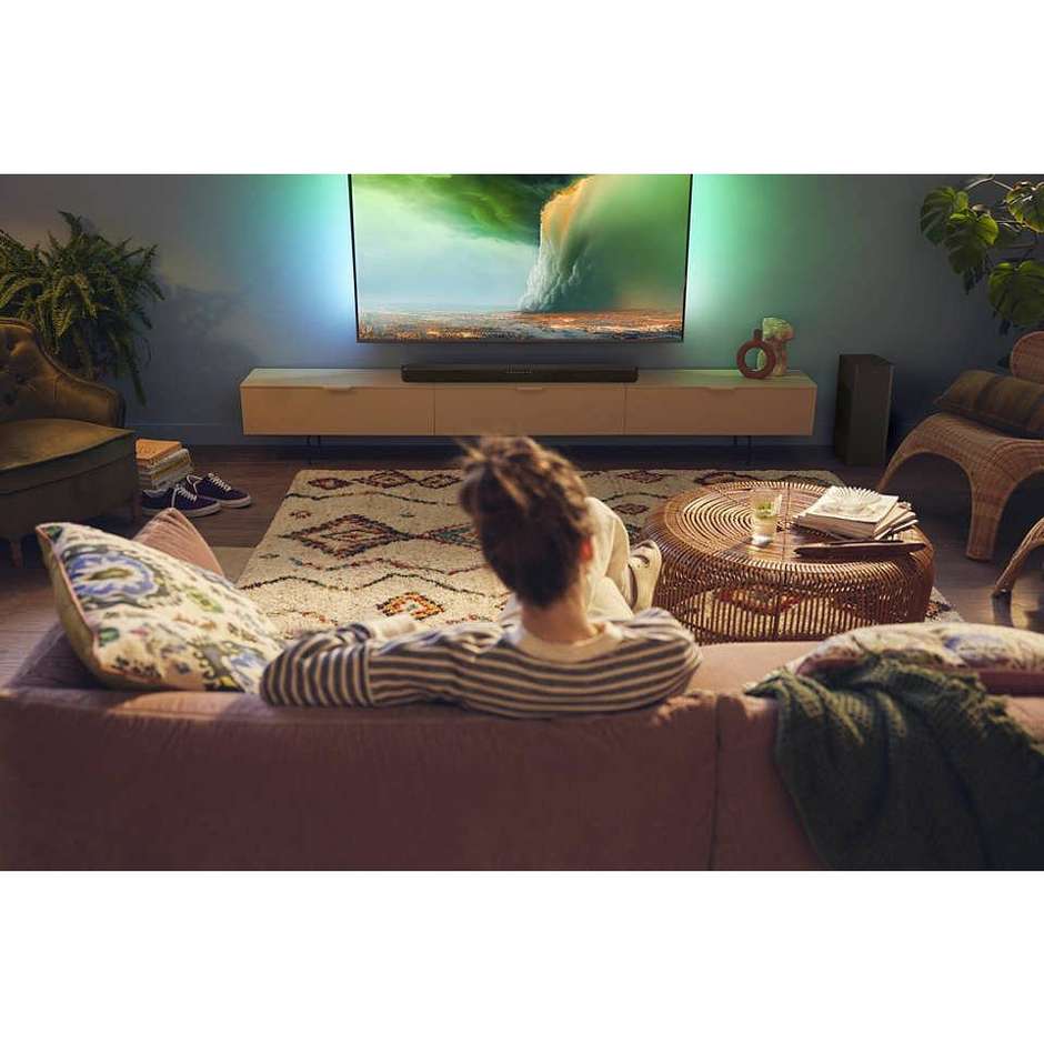 PHILIPS TAB6309/10 Soundbar TV Stereo 2.1 con Subwoofer per Home Cinema DTS Colore Grey