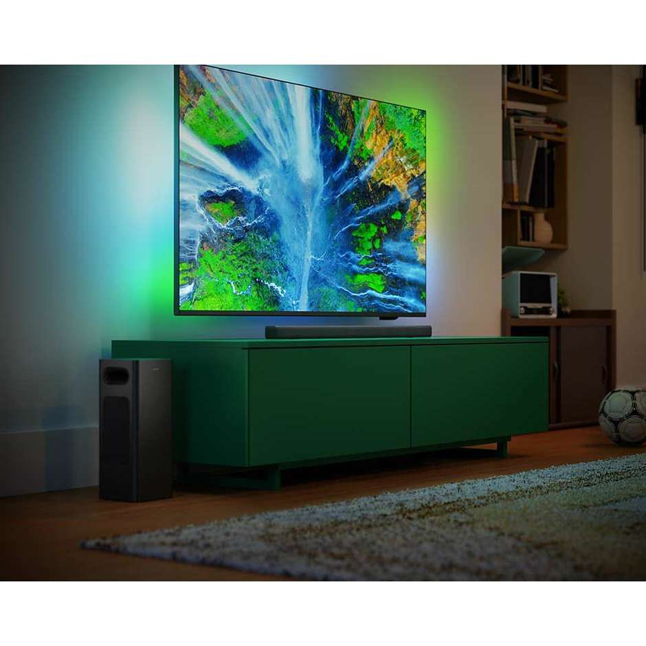 PHILIPS TAB6309/10 Soundbar TV Stereo 2.1 con Subwoofer per Home Cinema DTS Colore Grey