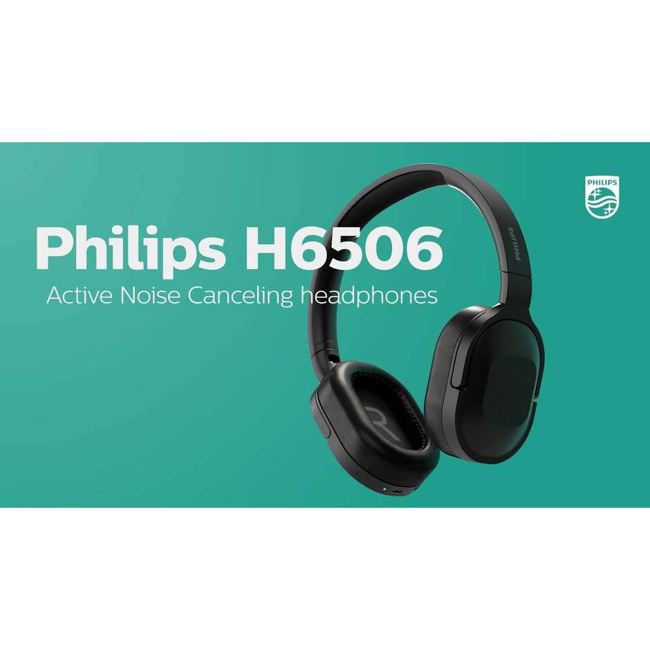 Philips TAH6506BK Cuffia a Padiglione Wireless con Bluetooth Colore Nero