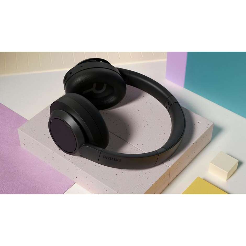 PHILIPS TAH6509BK/00 Cuffie Wireless Bluetooth con Microfono Integrato Cancellazione Attiva del Rumore ANC Colore Black