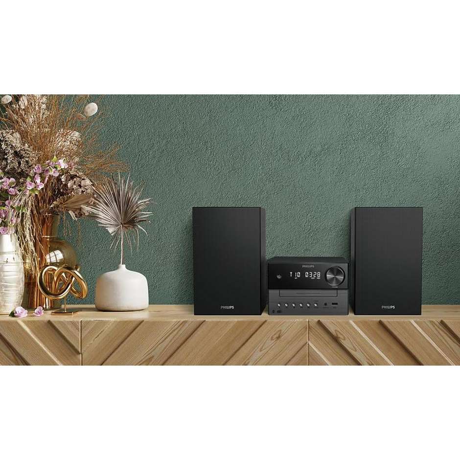 PHILIPS TAM3505M2/12 Sistema Stereo Micro Hi-Fi da Tavolo con Lettore CD e Bluetooth Colore Black