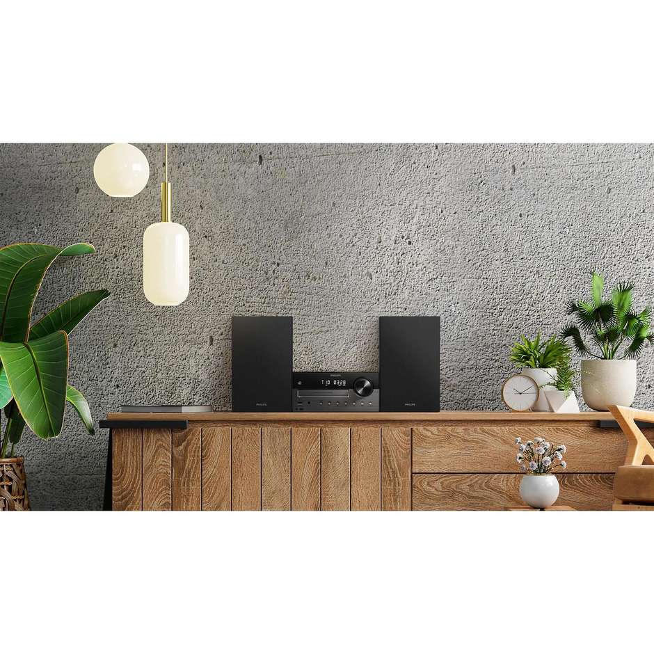 PHILIPS TAM4505M2/12 Sistema Stereo Micro Hi-Fi da Tavolo con Lettore CD e Bluetooth Colore Black,Dark grey