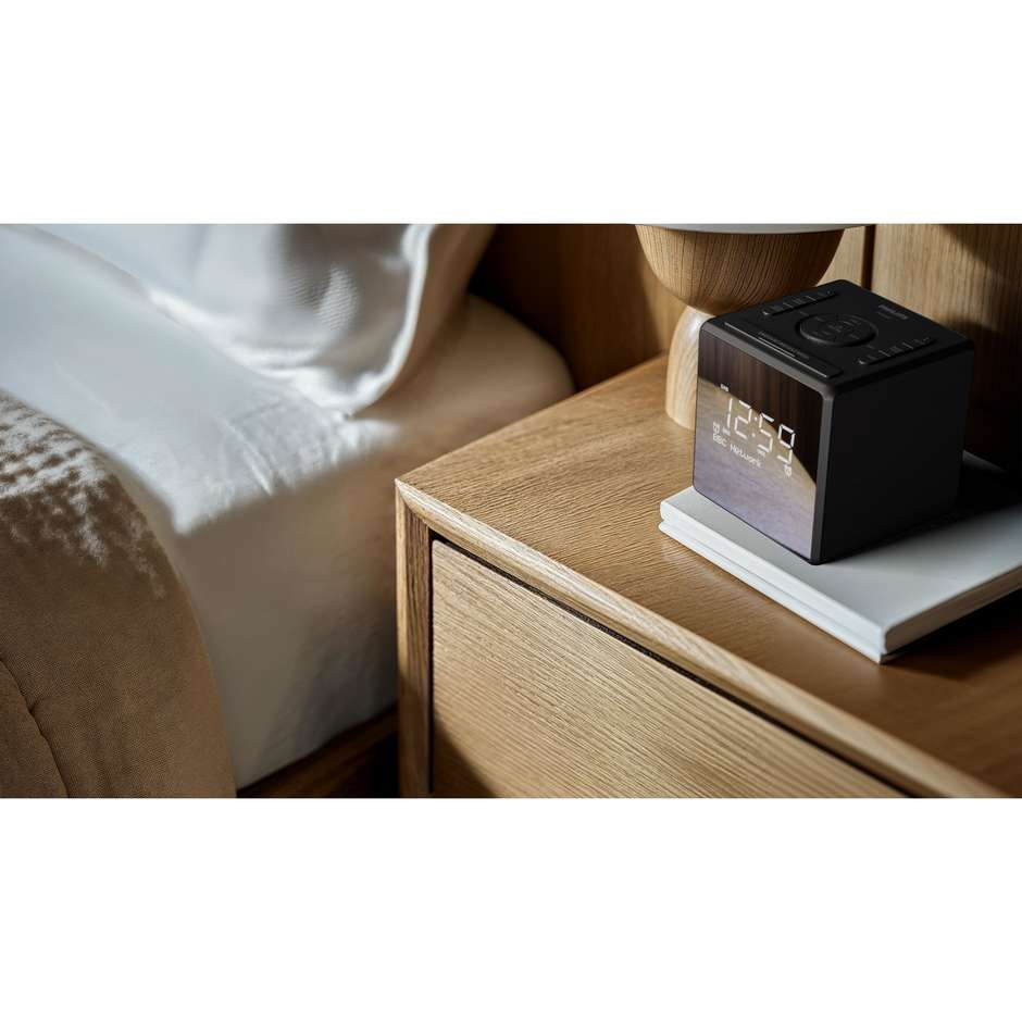 PHILIPS TAR4600/10 Radiosveglia Digitale con Display LED a Doppia Sveglia e Radio FM Colore Black
