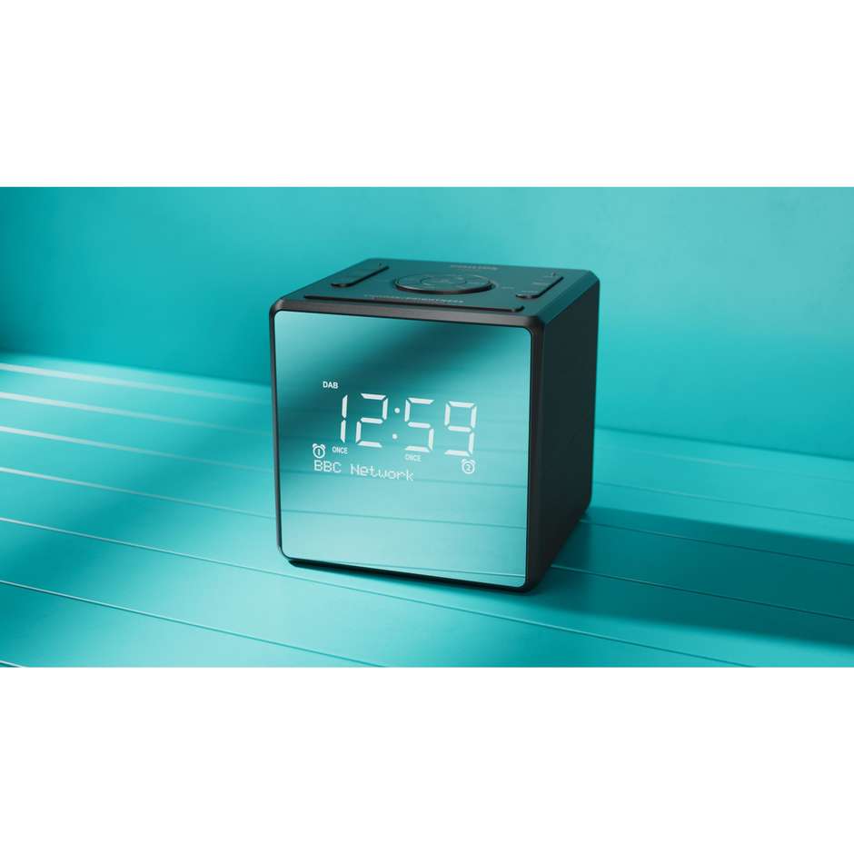 PHILIPS TAR4600/10 Radiosveglia Digitale con Display LED a Doppia Sveglia e Radio FM Colore Black
