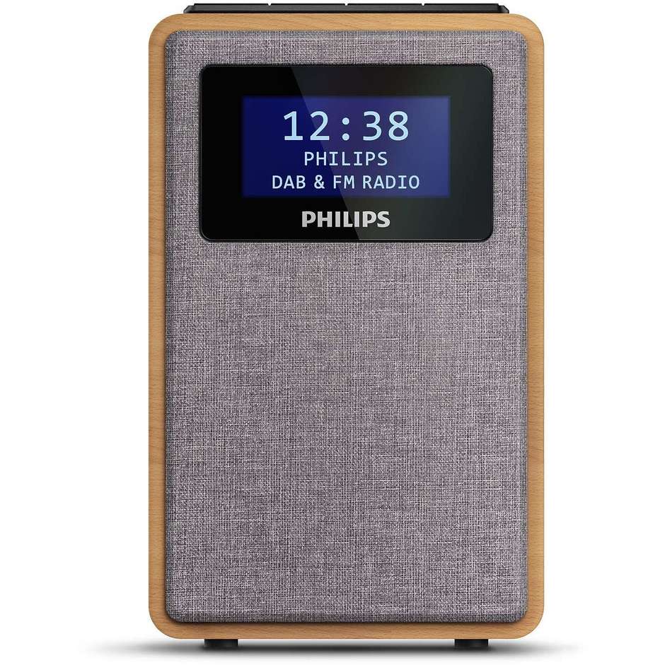 Philips TAR5005/10 Radio portatile in legno DAB,DAB+,FM colore grigio