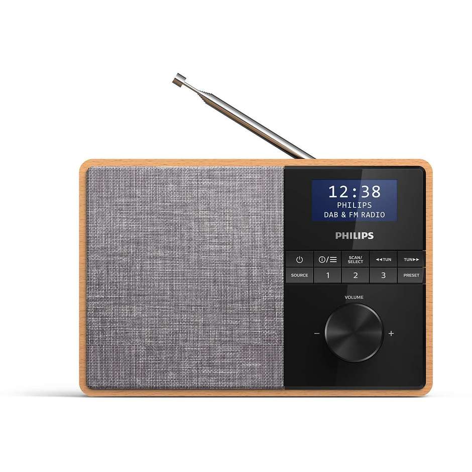 Philips TAR5505/10 Radio portatile DAB,DAB+,FM con display LCD da 3'' colore grigio