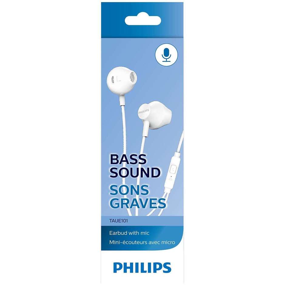 Philips TAUE101WT Cuffie Cablato In-ear con jack 3.5mm Colore Bianco