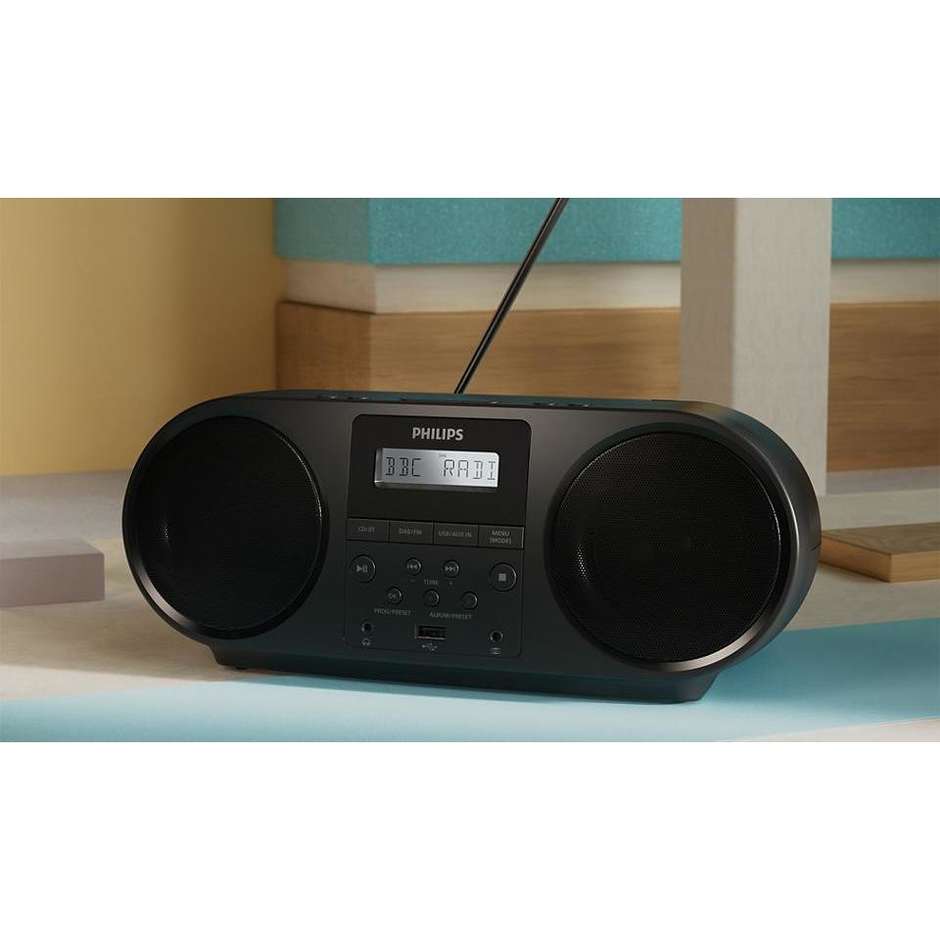 Philips TAZ6000/10 Lettore CD portatile Bluetooth Colore Nero