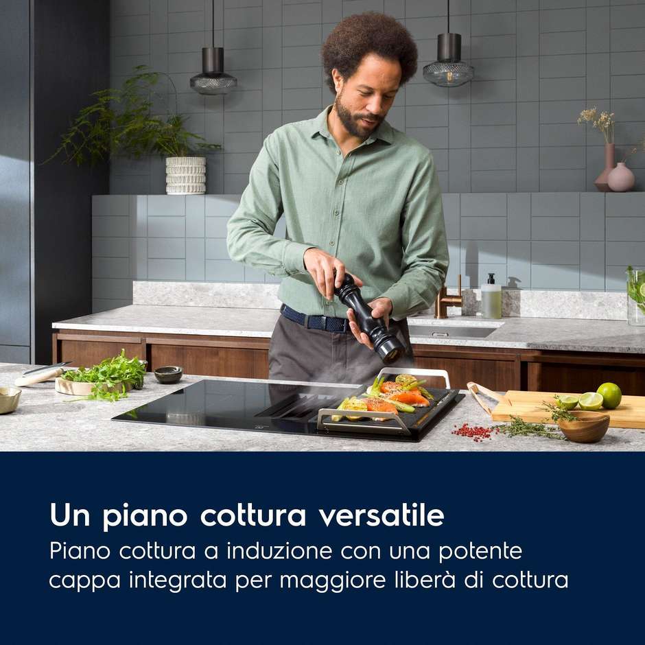 piano induz 80cm 4z aspirante c/cappa filtrante a