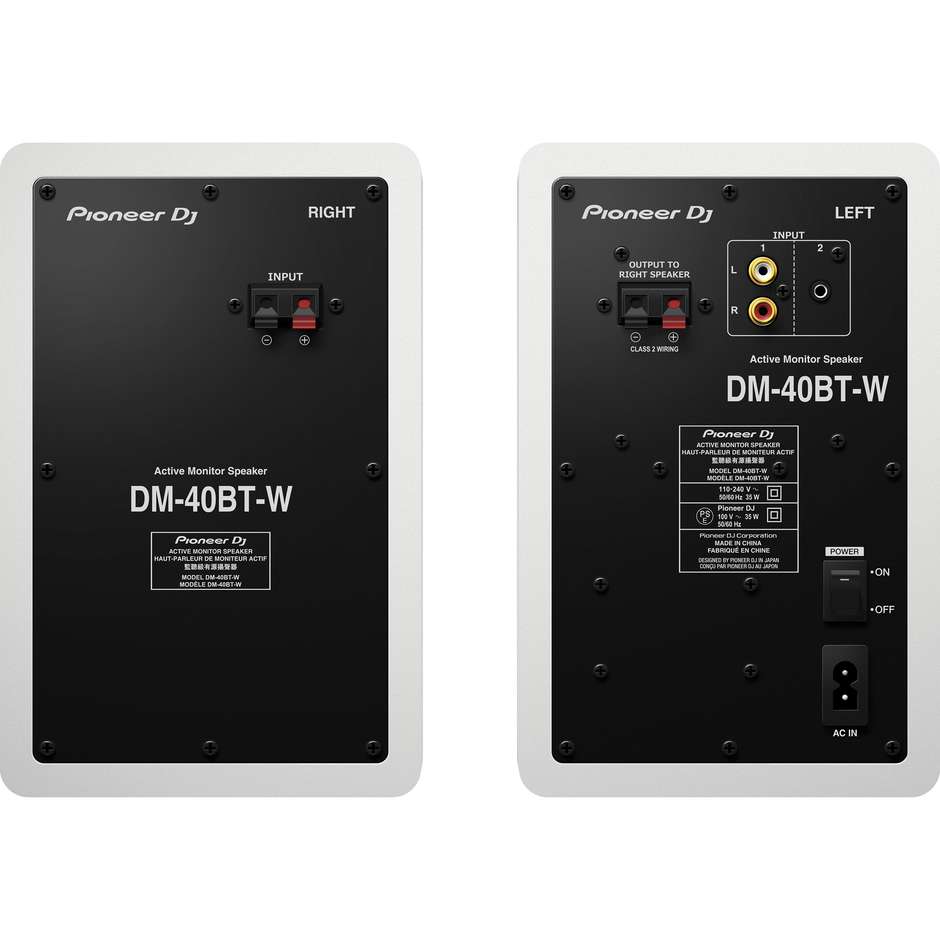 Pioneer DM-40BT-W Coppia di diffusori Bluetooth per dj e prod Bianco