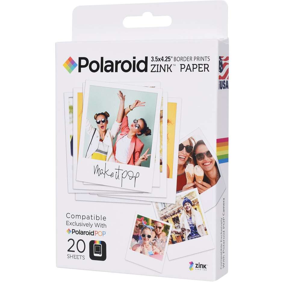 Polaroid B075JR9S1Q ZINK carta fotografica Zero-Ink 3,5x4,25 pollici