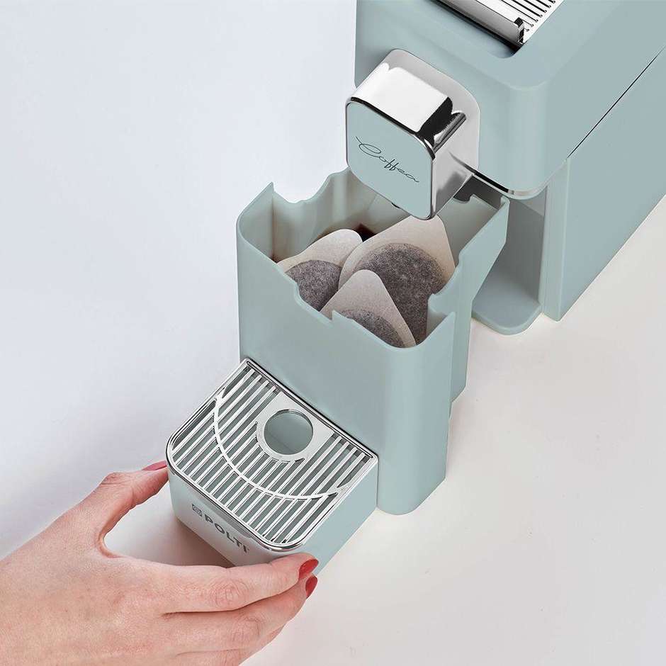 Polti Coffea PCEU0138 Automatica Macchina per Caffè a Cialde ESE 44 mm 1400 W Dosaggio Automatico 19 Bar Verde Salvia