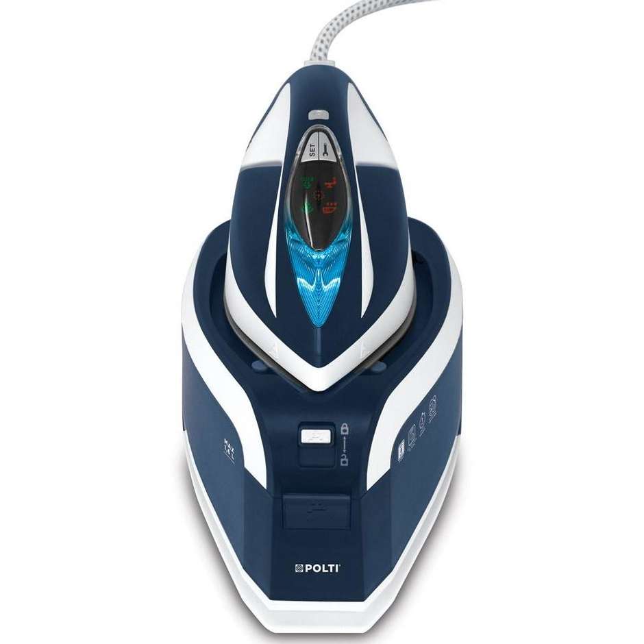 Polti Express VE30.10 Ferrro da stiro Potenza 2200 W  Capacità tanica acqua 1,6 Lt Piastra in Ceramica Colore Blu, Bianco