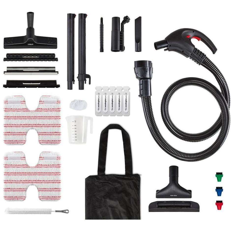 Polti FAV50 Vaporetto Multifloor Pulitore a vapore cilindrico 1,8 L Potenza 1350 W Colore Rosso, Bianco