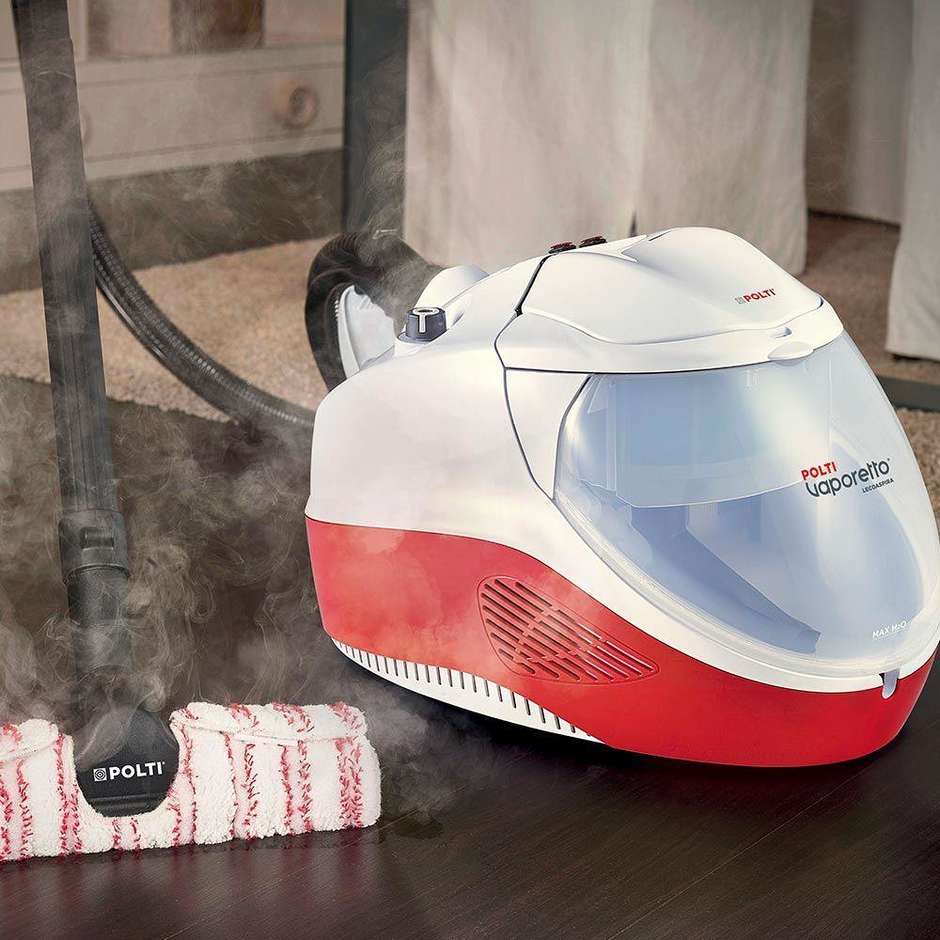 Polti FAV50 Vaporetto Multifloor Pulitore a vapore cilindrico 1,8 L Potenza 1350 W Colore Rosso, Bianco