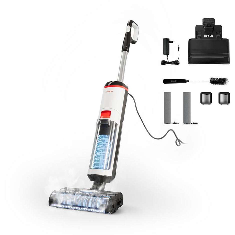 Polti RollySteam WD10C Aspirapolvere e Lavapavimenti 3 in 1 con Filo 750W Aspirazione 7000Pa Serbatoio 0,6L/0,8L
