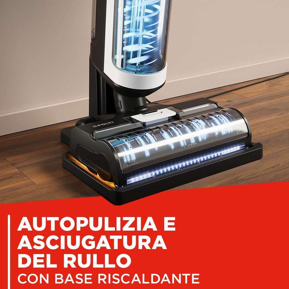Polti ROLLYSTEAMWD10C Pulitore a Vapore Igienizzante Multisuperficie Nero