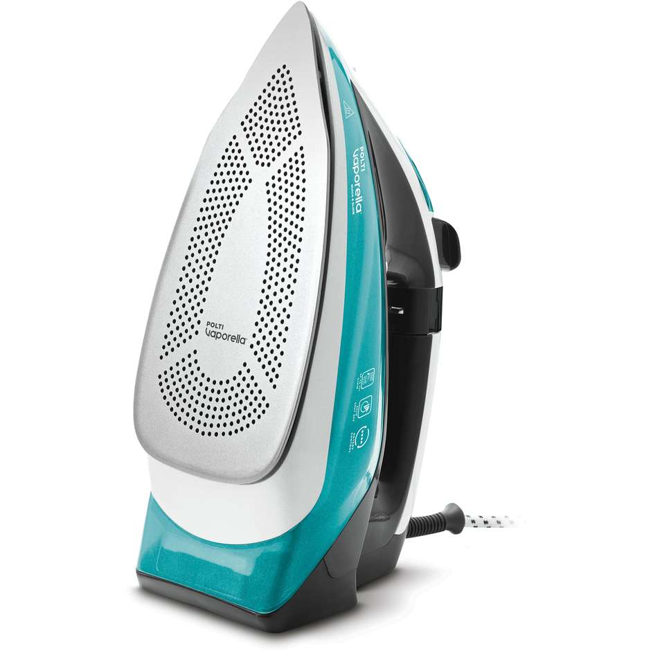 Polti Vaporella Quick & Slide QS220 Ferro da Stiro a Vapore 2400 W Piastra Pro-Steam 485 Fori Grigio e Blu