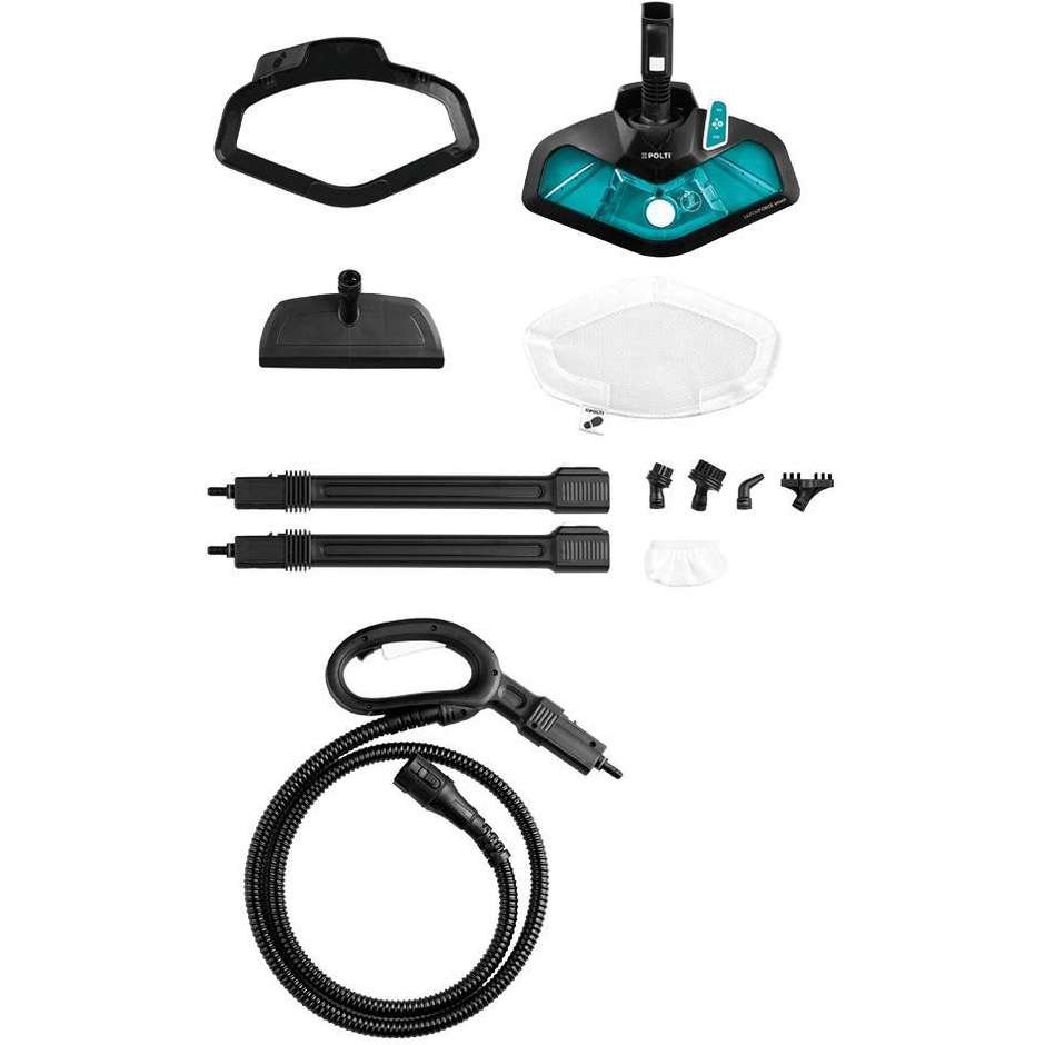 Polti Vaporetto Smart 100_T Pulitore a Vapore Cilindrico 1500 W Bianco/Verde Polti