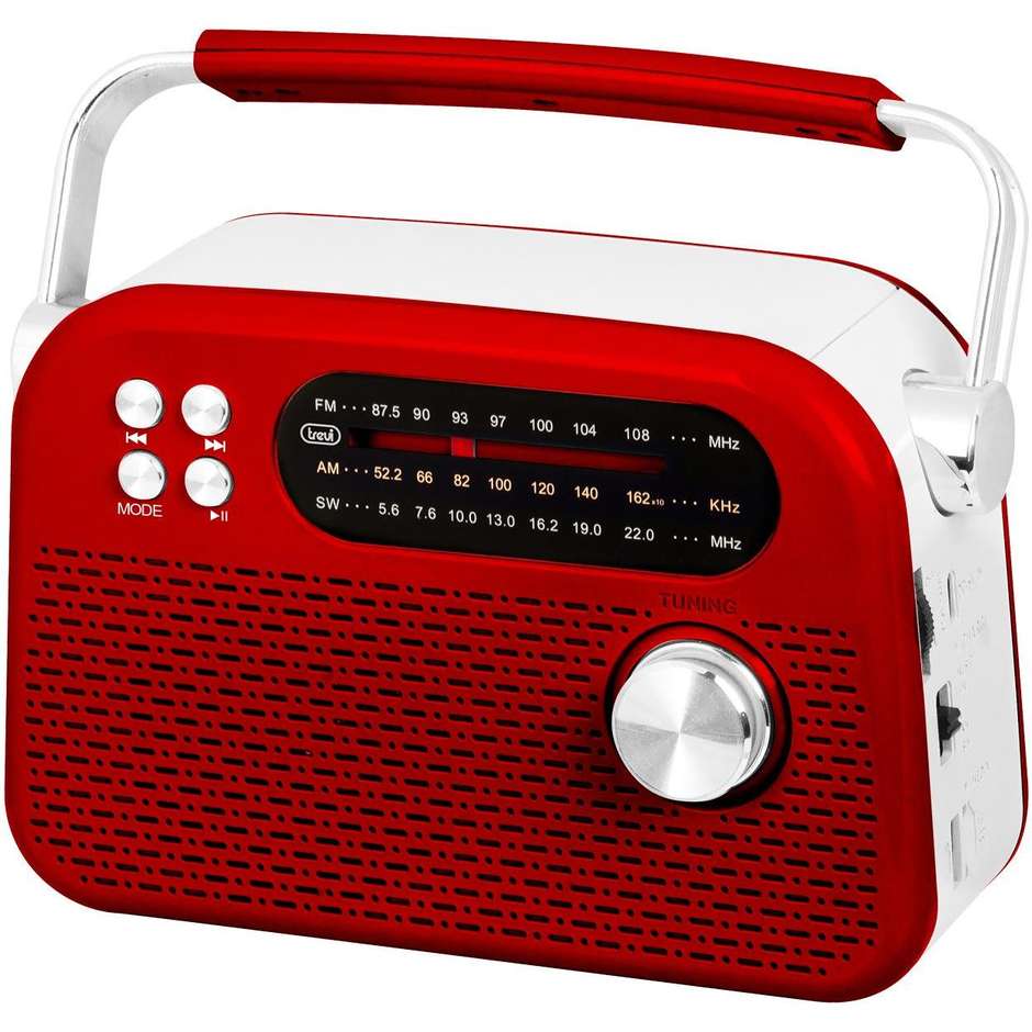 radio fm portatile bt usb rosso