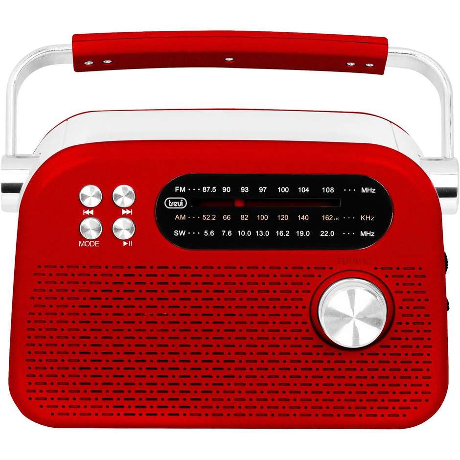 radio fm portatile bt usb rosso