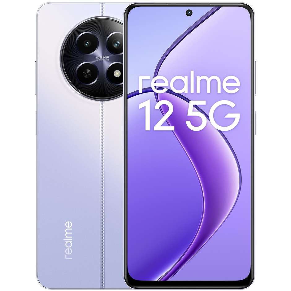 Realme 12 5G Smartphone 6,72" Ram 8 Gb Memoria 256 Gb Android colore viola