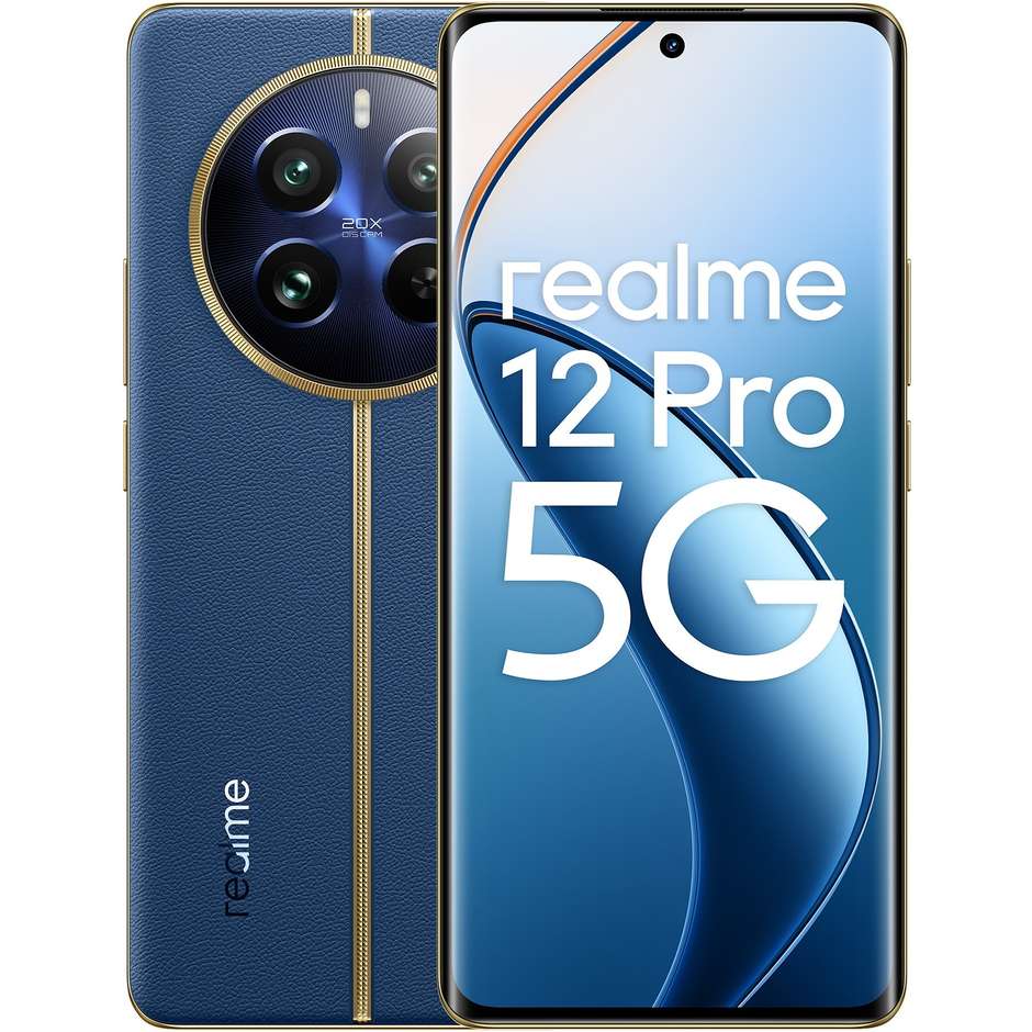 Realme 12 Pro 5G Smartphone 6,7" Ram 12 Gb Memoria 256 Gb Android colore blue