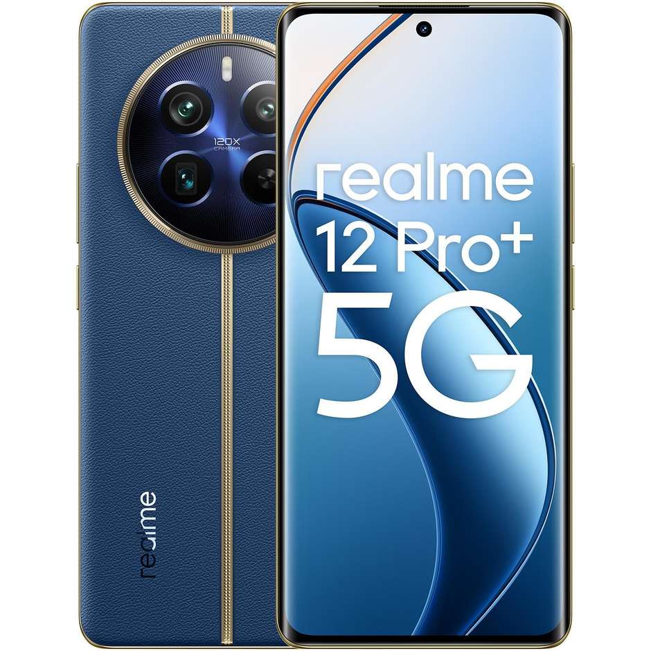 Realme 12 Pro+ 5G Smartphone 6,7" Ram 12 Gb Memoria 512 Gb Android colore blue