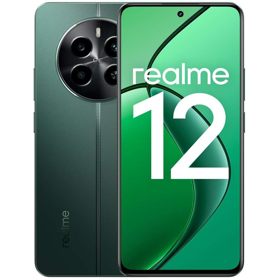 Realme 12 Smartphone 6,67" Ram 8 Gb Memoria 512 Gb Android 14 Colore Verde