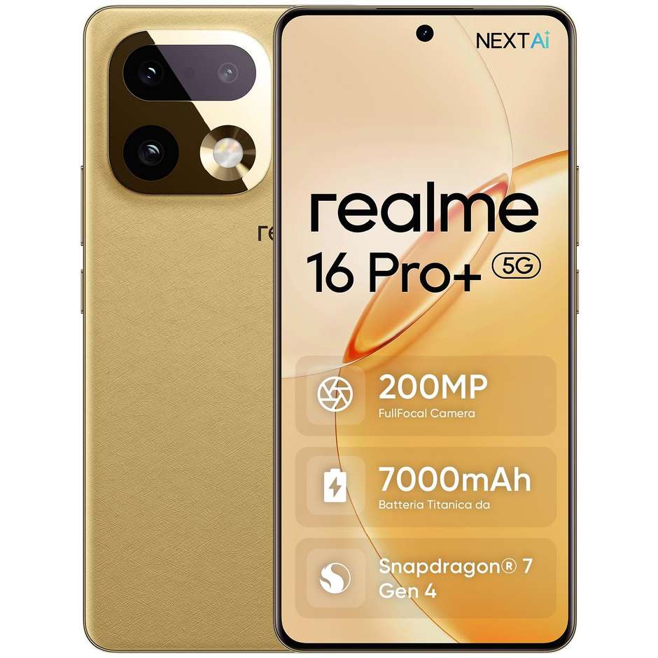realme 16 Pro+ 5G 12 GB/512 GB AMOLED 144 Hz Master Gold