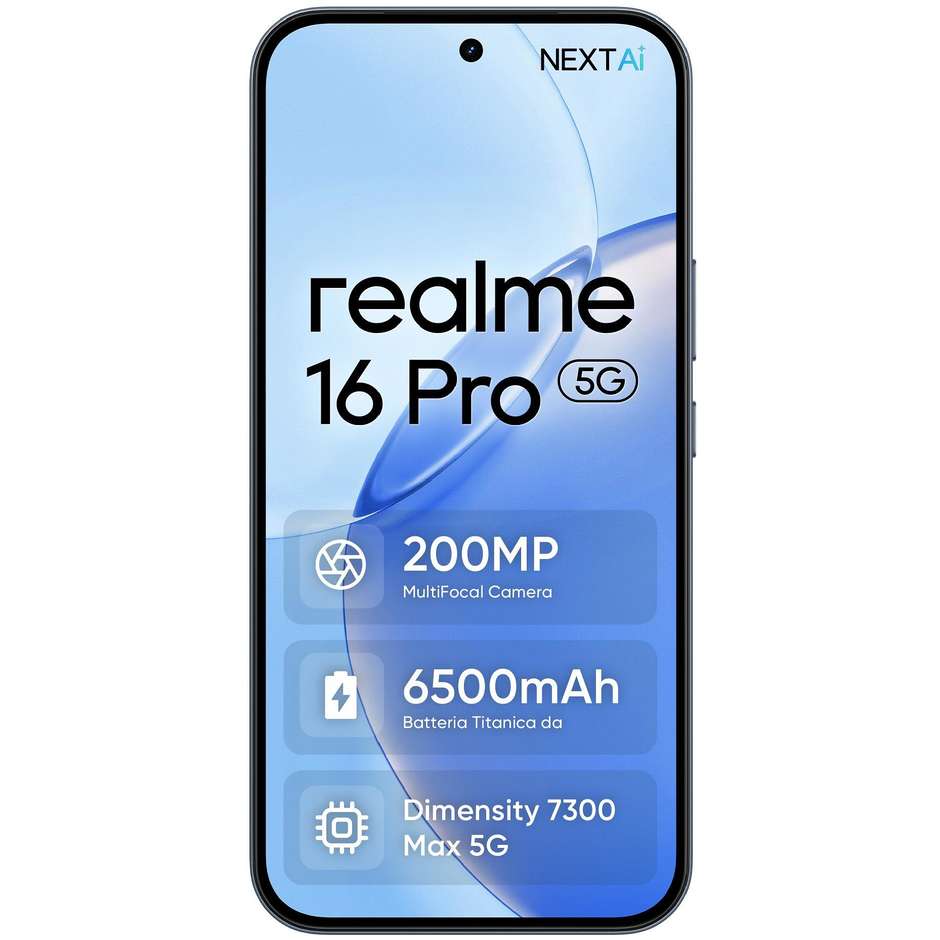 Realme 16 Pro Smartphone 5G 17,2 cm (6.78") AMOLED 144Hz 8 GB 512 GB 50 MP OIS Grigio (Pebble Grey)