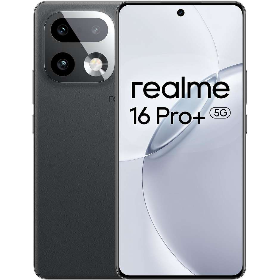 Realme 16 Pro+ Smartphone 5G 17,2 cm (6.78") Curved AMOLED 120Hz 12 GB 512 GB 200 MP OIS Grigio (Master Grey)
