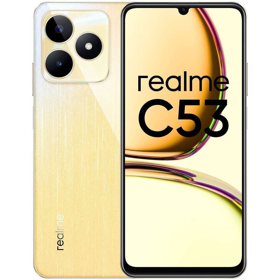 Realme C 53 Smartphone 6.74" Ram 6 GB Memoria 128 GB Android 13 Colore Oro