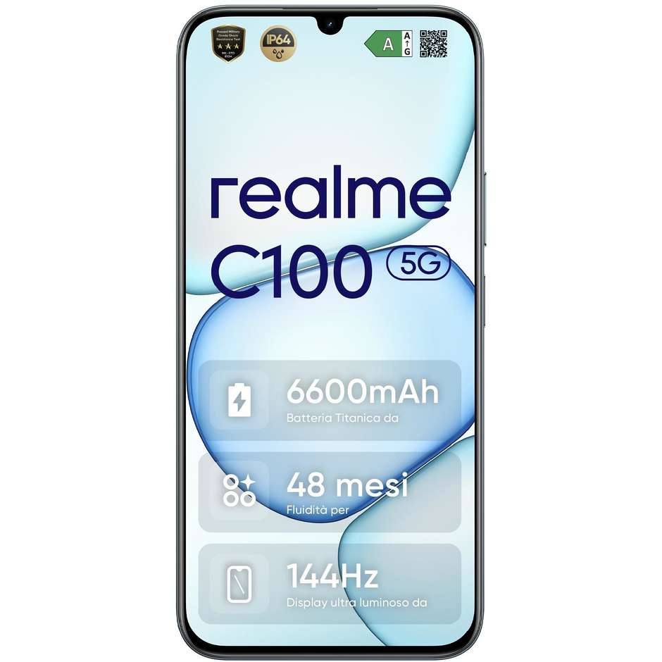 Realme C100 Smartphone 5G 17,2 cm (6.8") 144Hz 4 GB 128 GB 50 MP AI 5000 mAh Verde (Green)