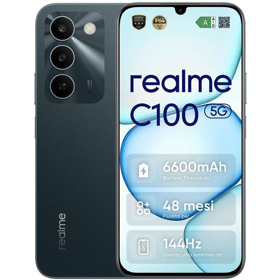 Realme C100 Smartphone 5G 17,2 cm (6.8") 144Hz 4 GB 256 GB 50 MP AI 5000 mAh Verde (Green)