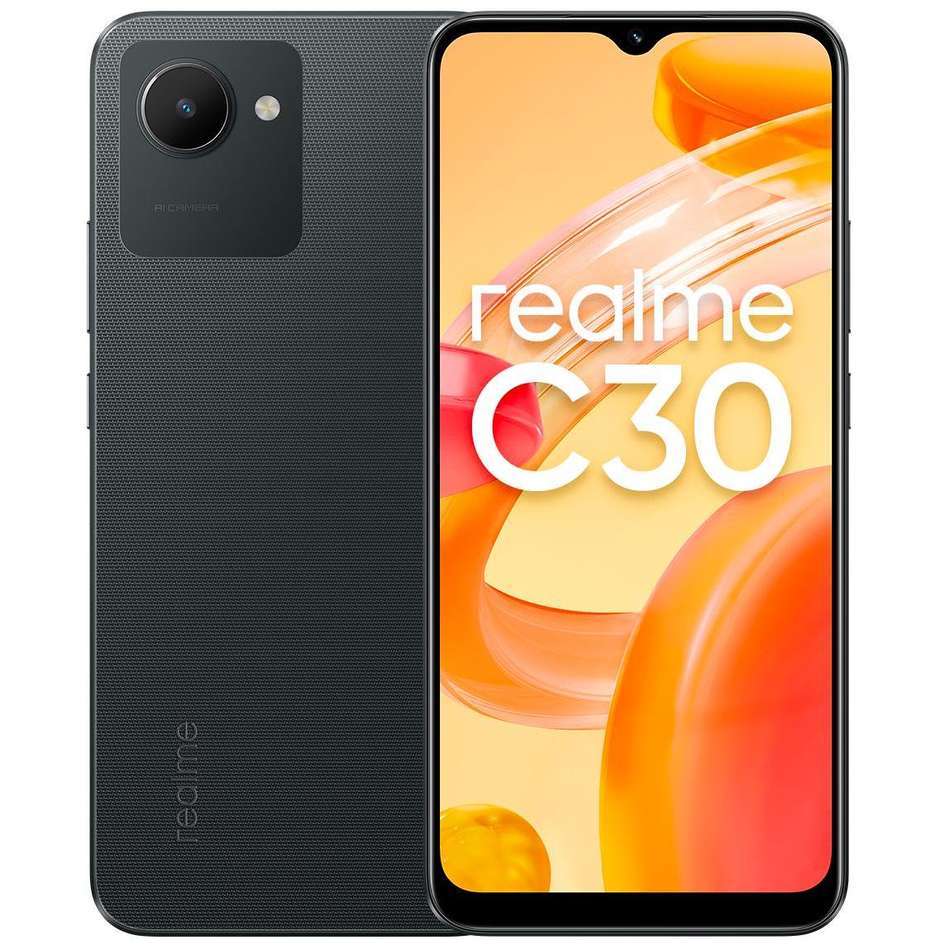 Realme C30 Smartphone 4G 6.5" Ram 3 Gb Memoria 32 Gb Android 11 Colore Denim Black