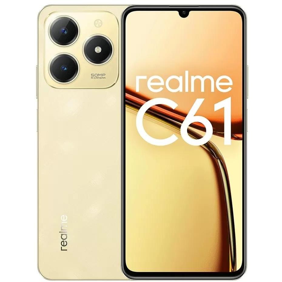 Realme C61 Smartphone 6,7" Ram 6 Gb Memoria 256 Gb Android 14 Colore Oro