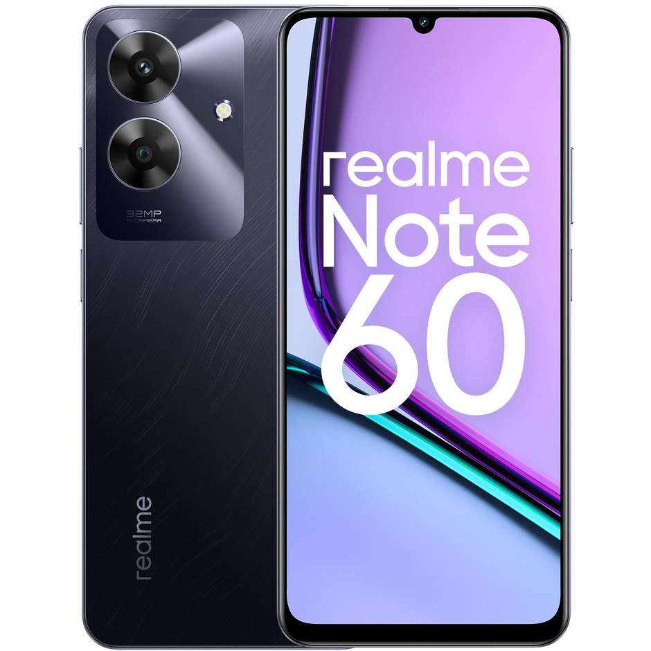 Realme Note 60 Smartphone 4G 6.74" Ram 4 GB Memoria 128 GB Android 14 Colore Nero