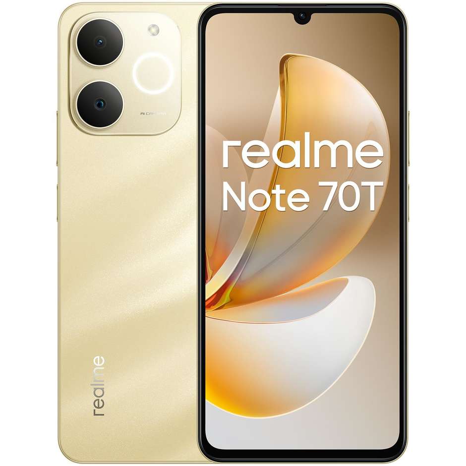 Realme Note 70T Smartphone 4G 6.74" Ram 4 GB Memoria 256 GB Colore Oro