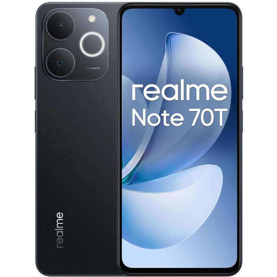 Realme Note 70T Smartphone 4G 6.74" RAM 4 GB Memoria 256 GB Fotocamera 50 MP Nero